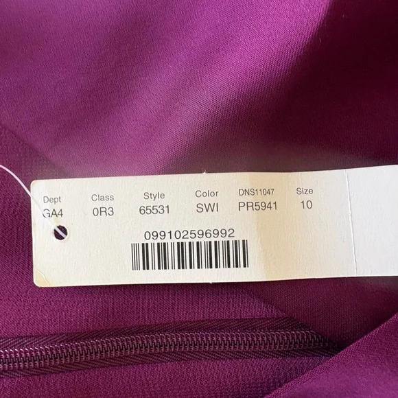 J Crew NWT Satin V‑Neck Dress – Size 10 – Plum/Burgundy formal special events - Picture 5 of 7